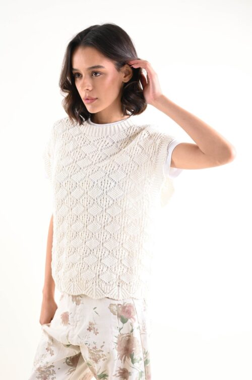 Alternative view of GILET IN MAGLIA LAVORATA