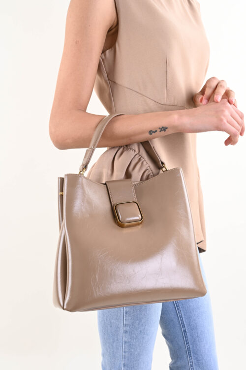 Alternative view of BORSA A MANO STRUTTURATA CON MANICO RIGIDO