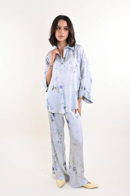 PANTALONI A RIGHE FANTASIA FLOREALE