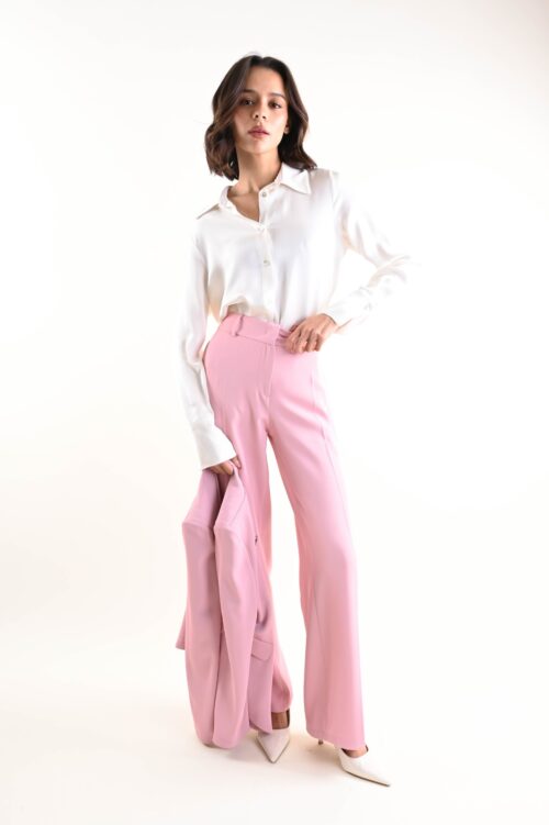 PANTALONI IN TESSUTO FLUIDO A GAMBA DRITTA