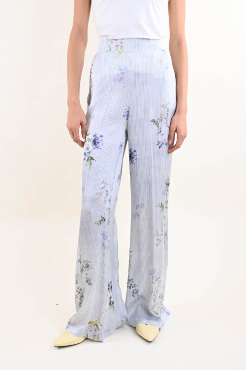 Alternative view of PANTALONI A RIGHE FANTASIA FLOREALE