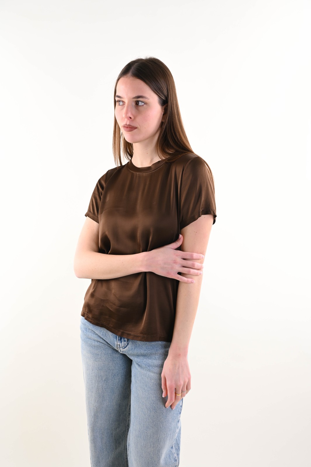 FLG128B-06_COFFEE T-SHIRT SATIN - Coffee, XL
