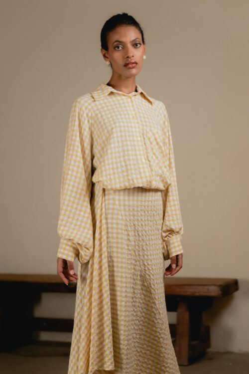 CAMICIA A QUADRI EFFETTO STROPICCIATO