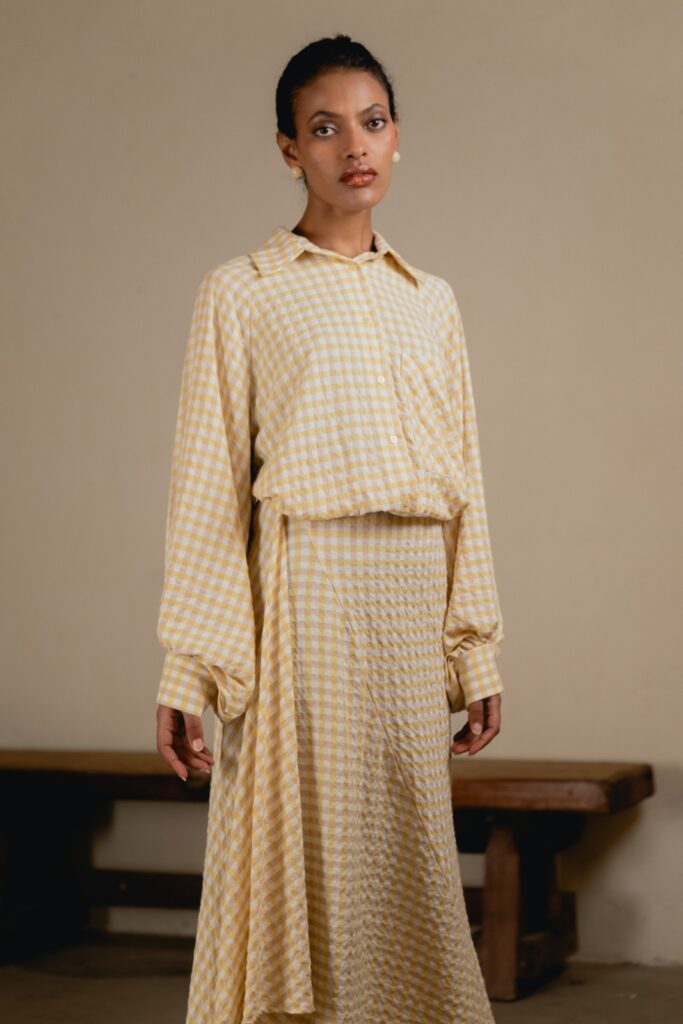 CAMICIA A QUADRI EFFETTO STROPICCIATO 