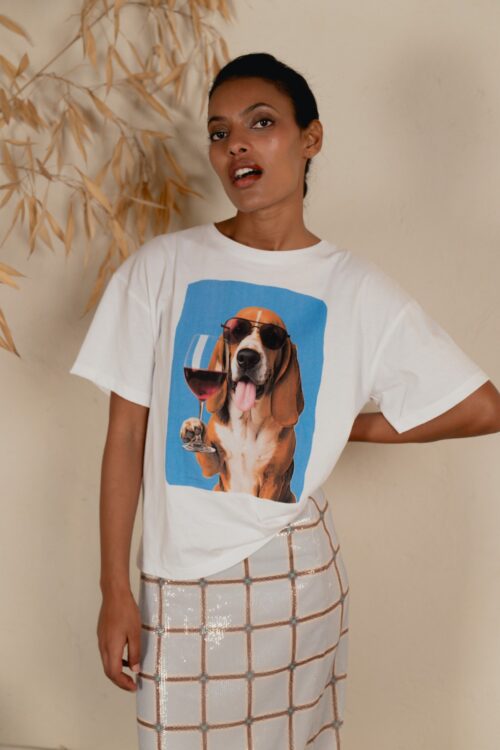 T-SHIRT STAMPA BASSOTTO