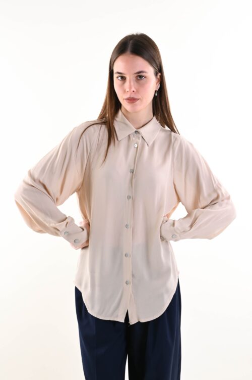 CAMICIA IN VISCOSA CON COLLETTO CLASSICO