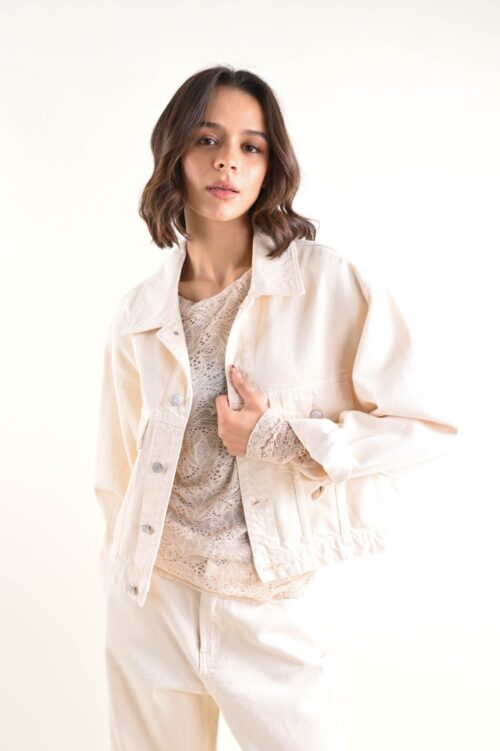 GIACCA CROP DI JEANS