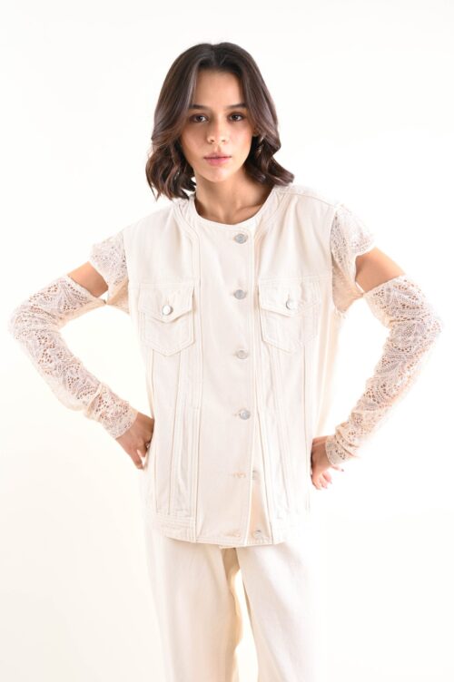 Alternative view of GILET IN DENIM