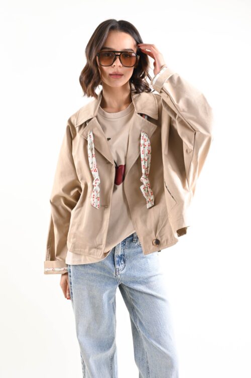 TRENCH CROP CON FOULARD FANTASIA