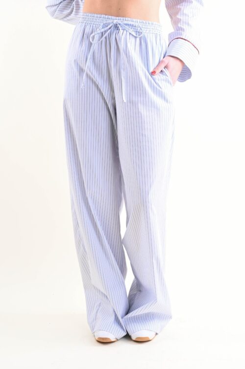 PANTALONI DA COMPLETO A RIGHE CON COULISSE