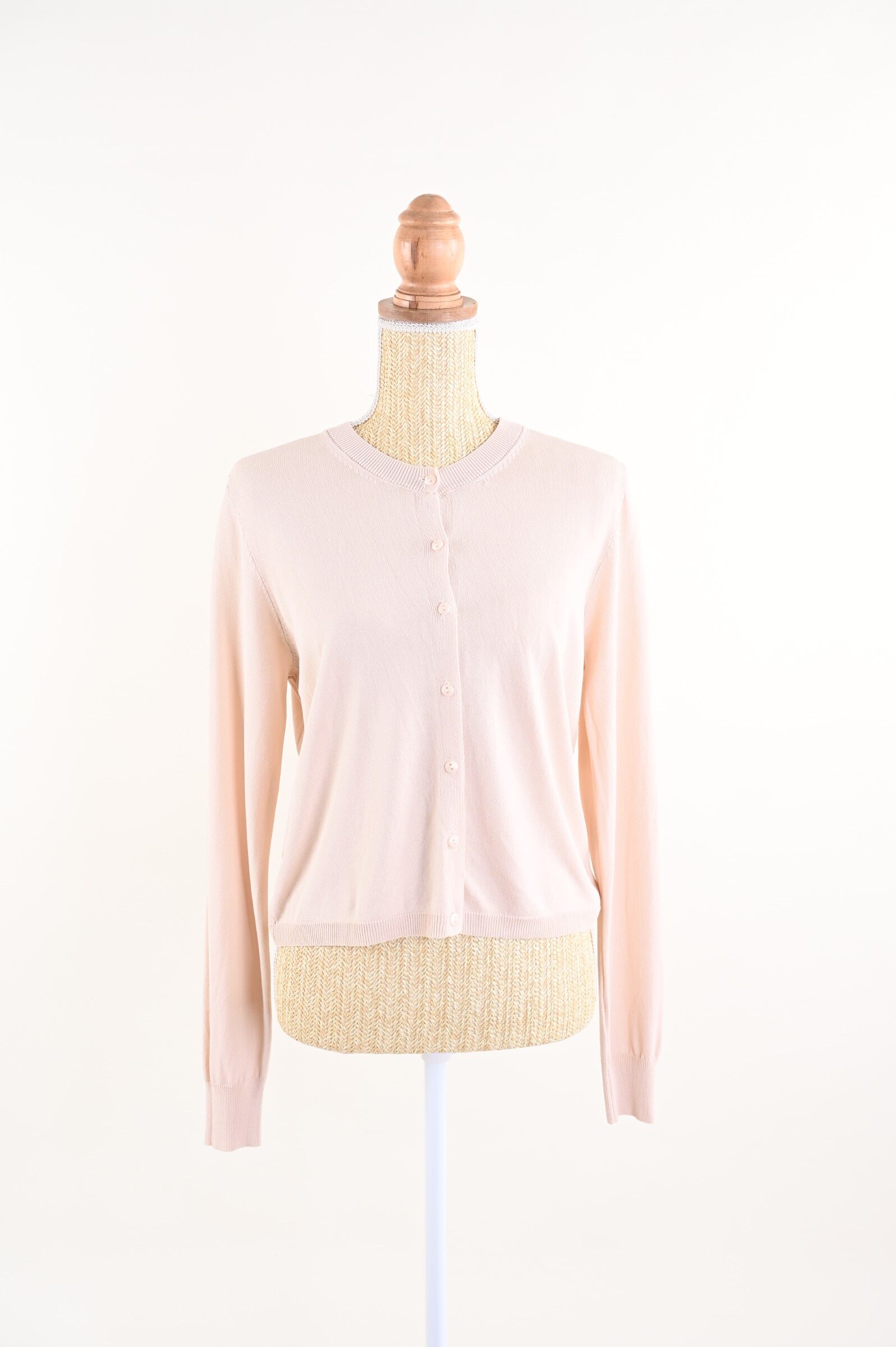 U417-06_TORTORA CARDIGAN GIROCOLLO CON CHIUSURA A BOTTONI - Turtledove, TU