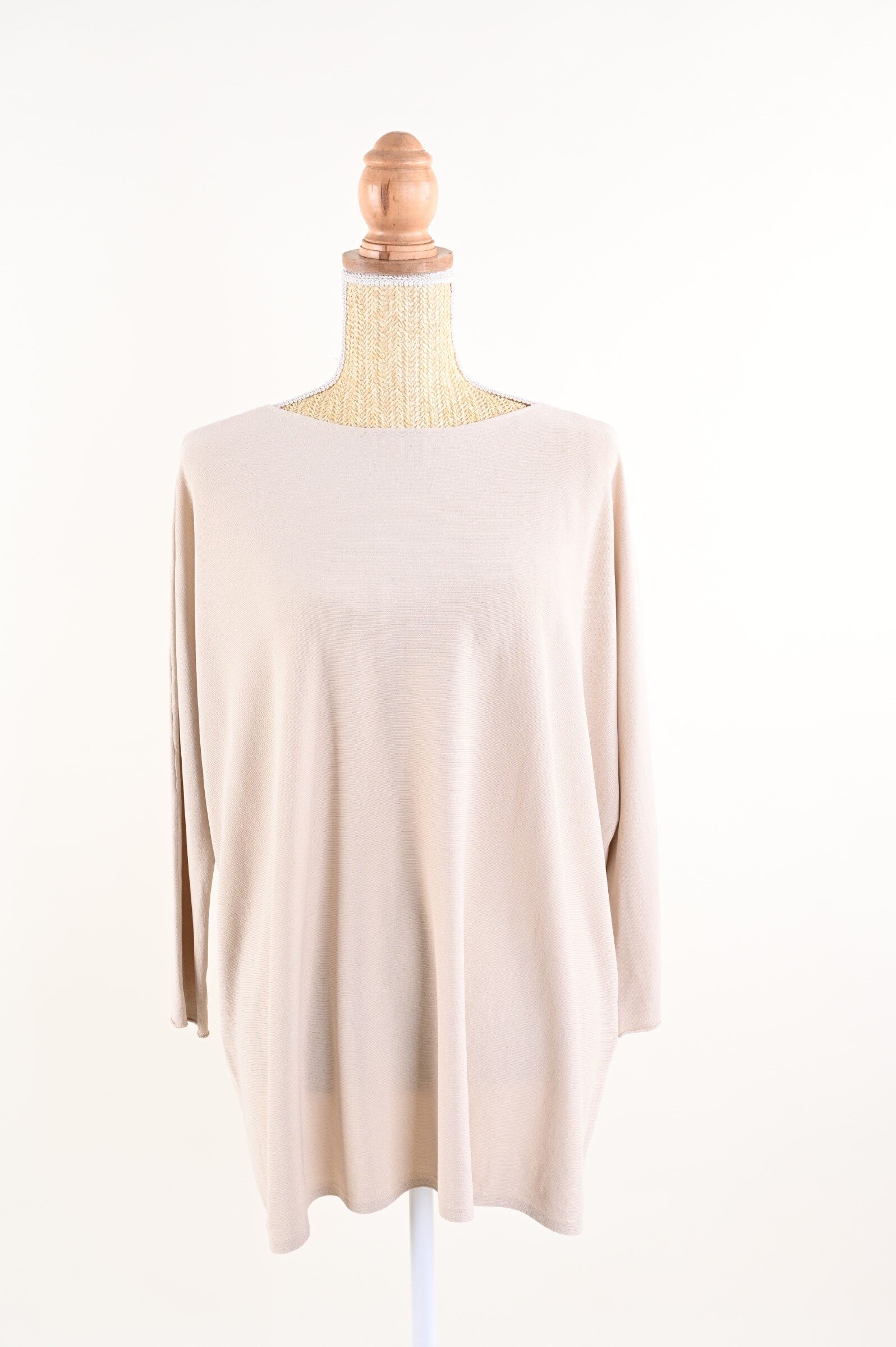 U6900-06_BEIGE MAGLIA A MANICHE LUNGHE OVERSIZE - Beige, TU