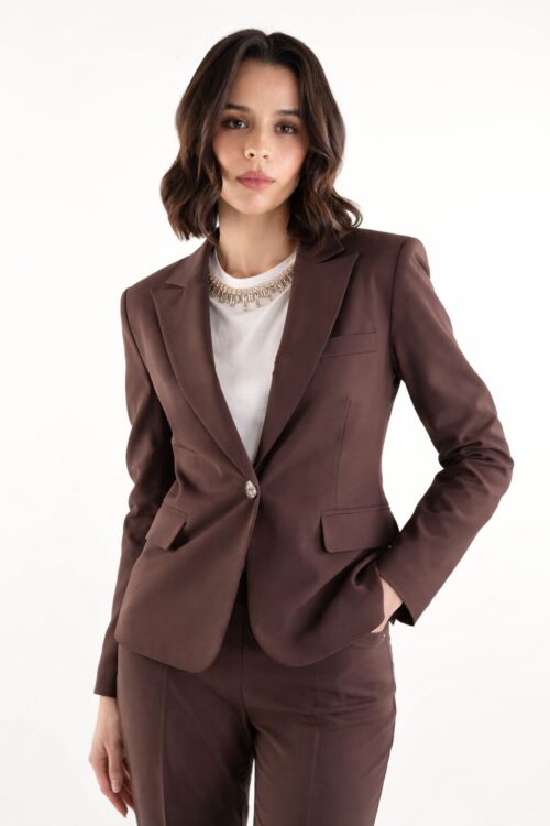 BLAZER MONOPETTO CON BOTTONE EFFETTO MARTELLATO