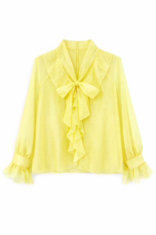 BLUSA CON FIOCCO E VOLANT