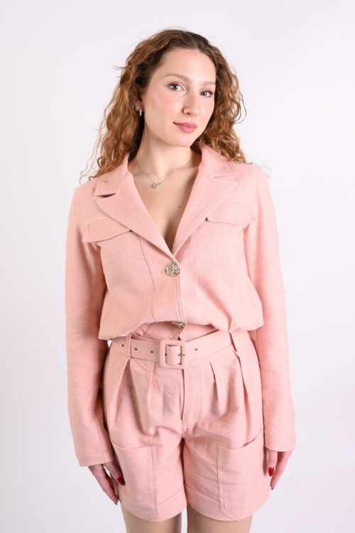 GIACCA DENIM STRUTTURATA CON BOTTONI DECORATIVI