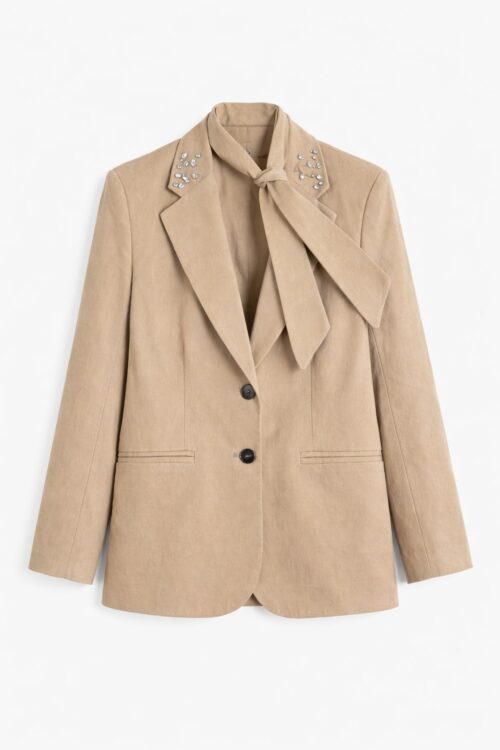 Alternative view of GIACCA CON CRAVATTA E STRASS