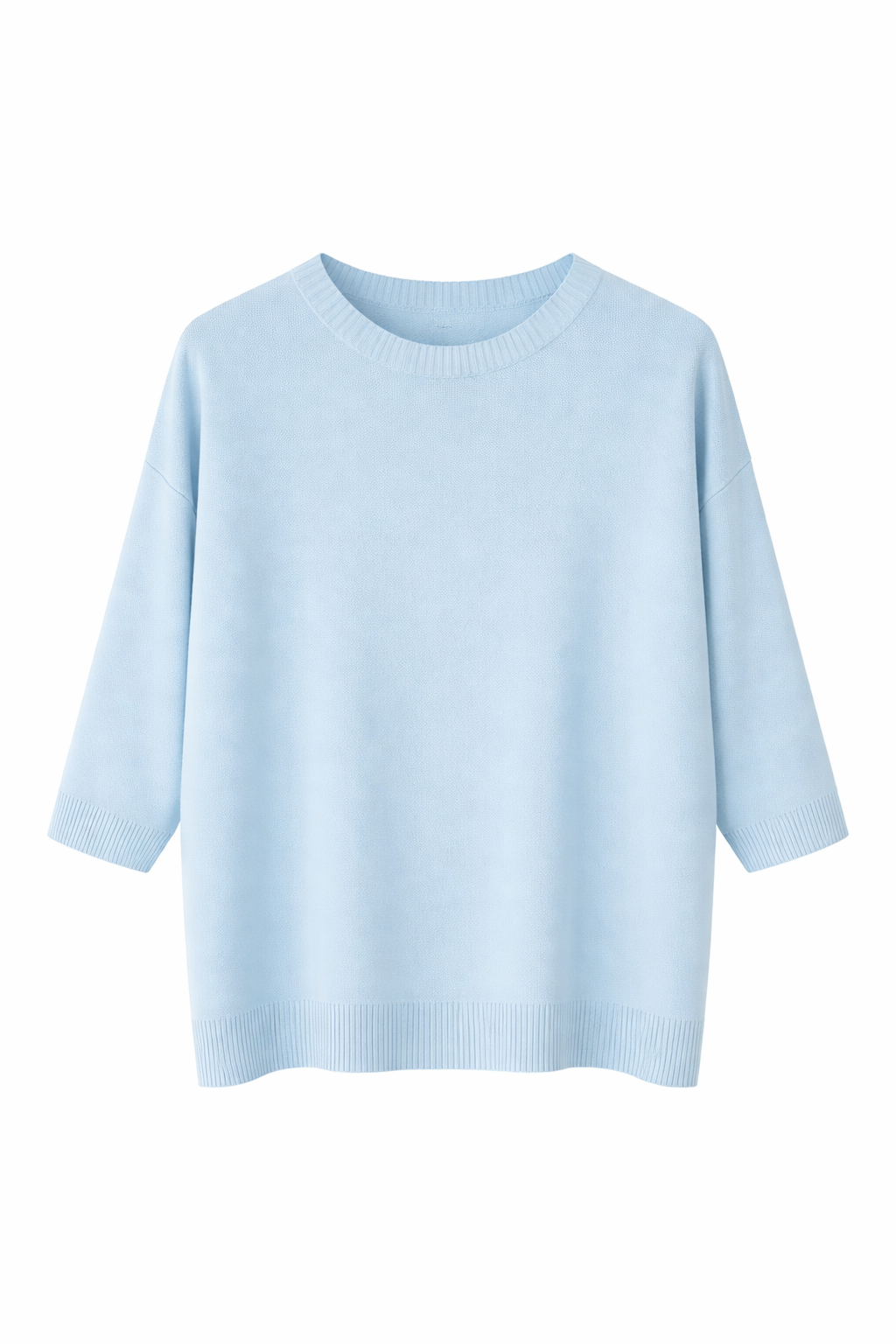 AL25063-06_CELESTE MAGLIA GIROCOLLO CON MANICA A 3/4 - Celeste, TU