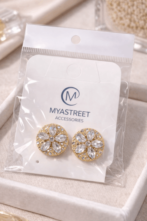 Alternative view of GEMELLI CON CRISTALLI A FIORE PER CAMICIA