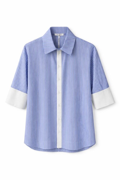 CAMICIA A RIGHE CON MANICHE CORTE