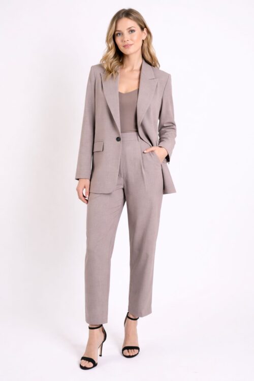 PANTALONI A SIGARETTA CON PINCES E ZIP LATERALE