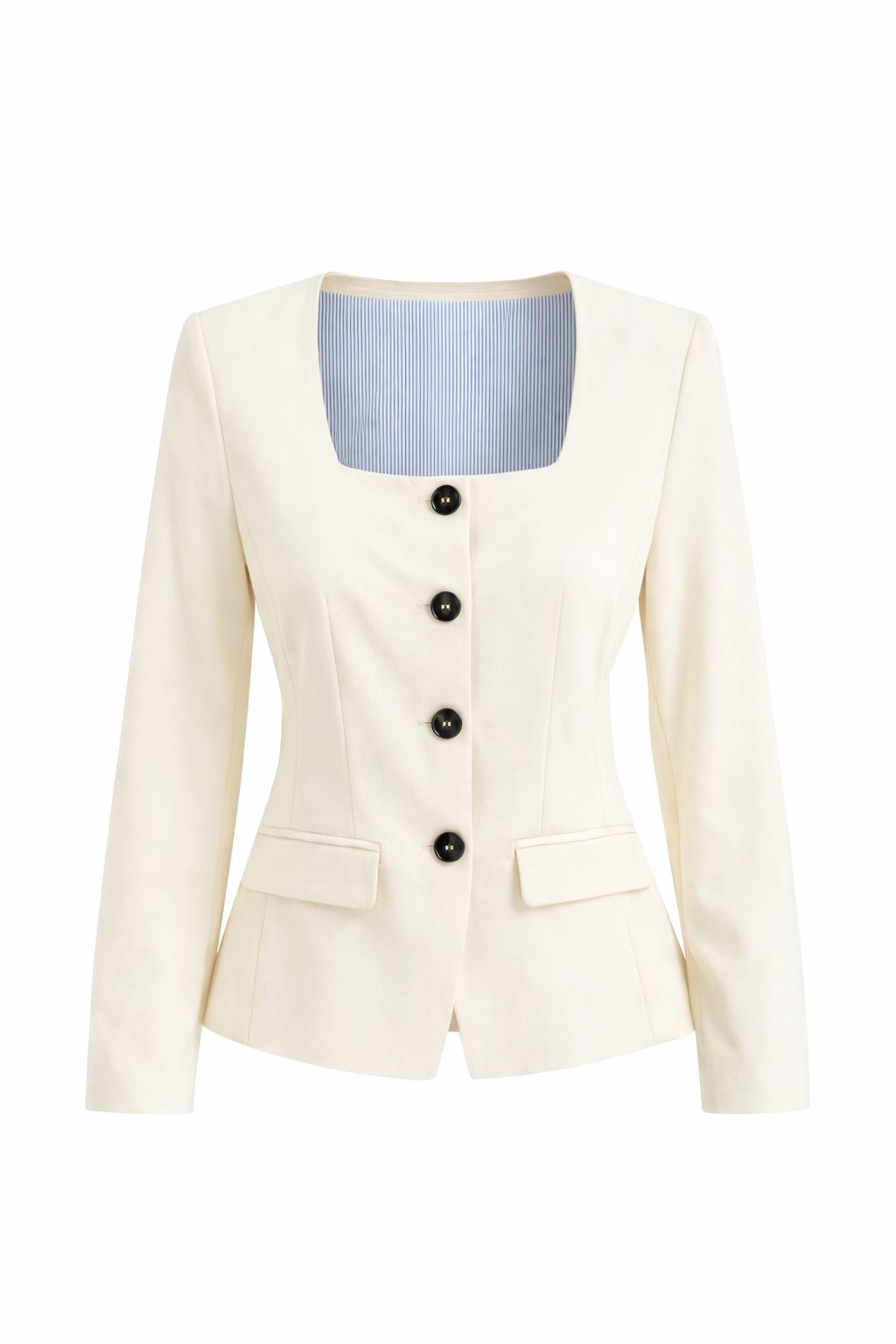 ChatGPT Image 16 feb 2026, 12_13_41 BLAZER CON SCOLLO QUADRATO STRETTO IN VITA - Βούτυρο, S