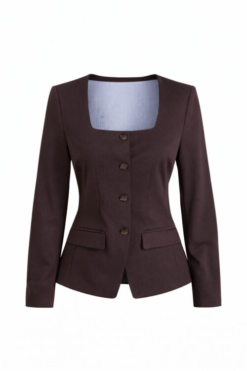 BLAZER CON SCOLLO QUADRATO STRETTO IN VITA