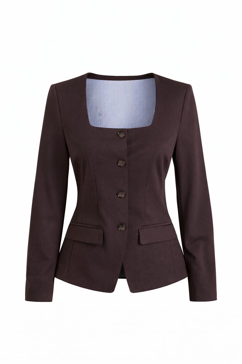 BLAZER CON SCOLLO QUADRATO STRETTO IN VITA