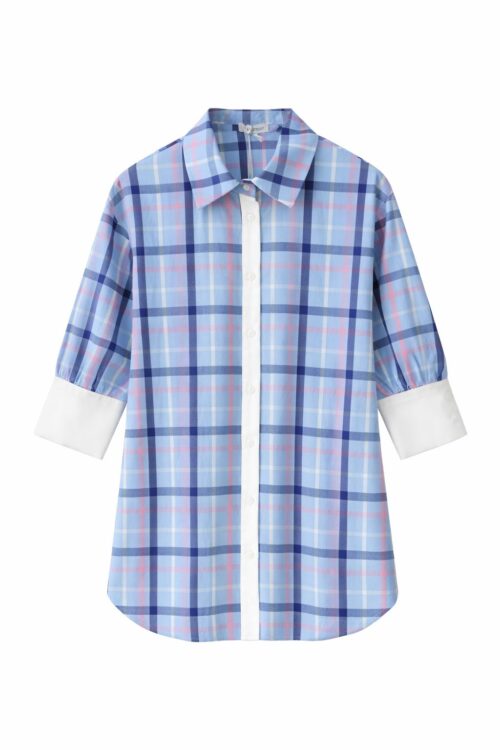 CAMICIA CHECK CON DETTAGLI A CONTRASTO