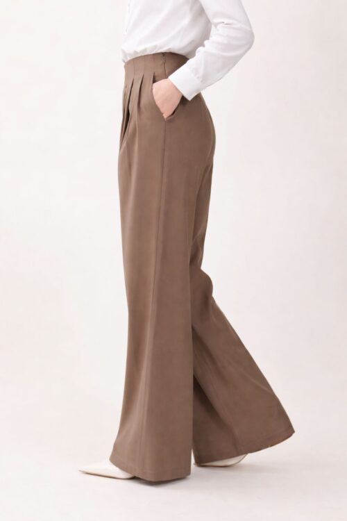 Alternative view of PANTALONI A PALAZZO CON PINCES