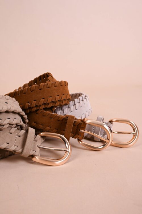 CINTURA SCAMOSCIATA CON LAVORAZIONE INTRECCIATA