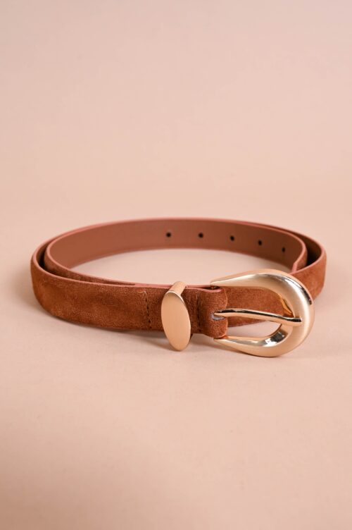 CINTURA SOTTILE CON FIBBIA DORATA