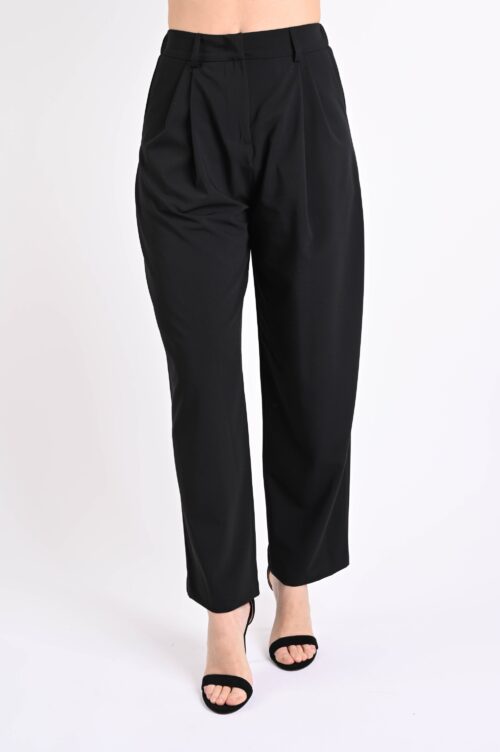 PANTALONI A SIGARETTA CON PINCES CON BOTTONE E ZIP