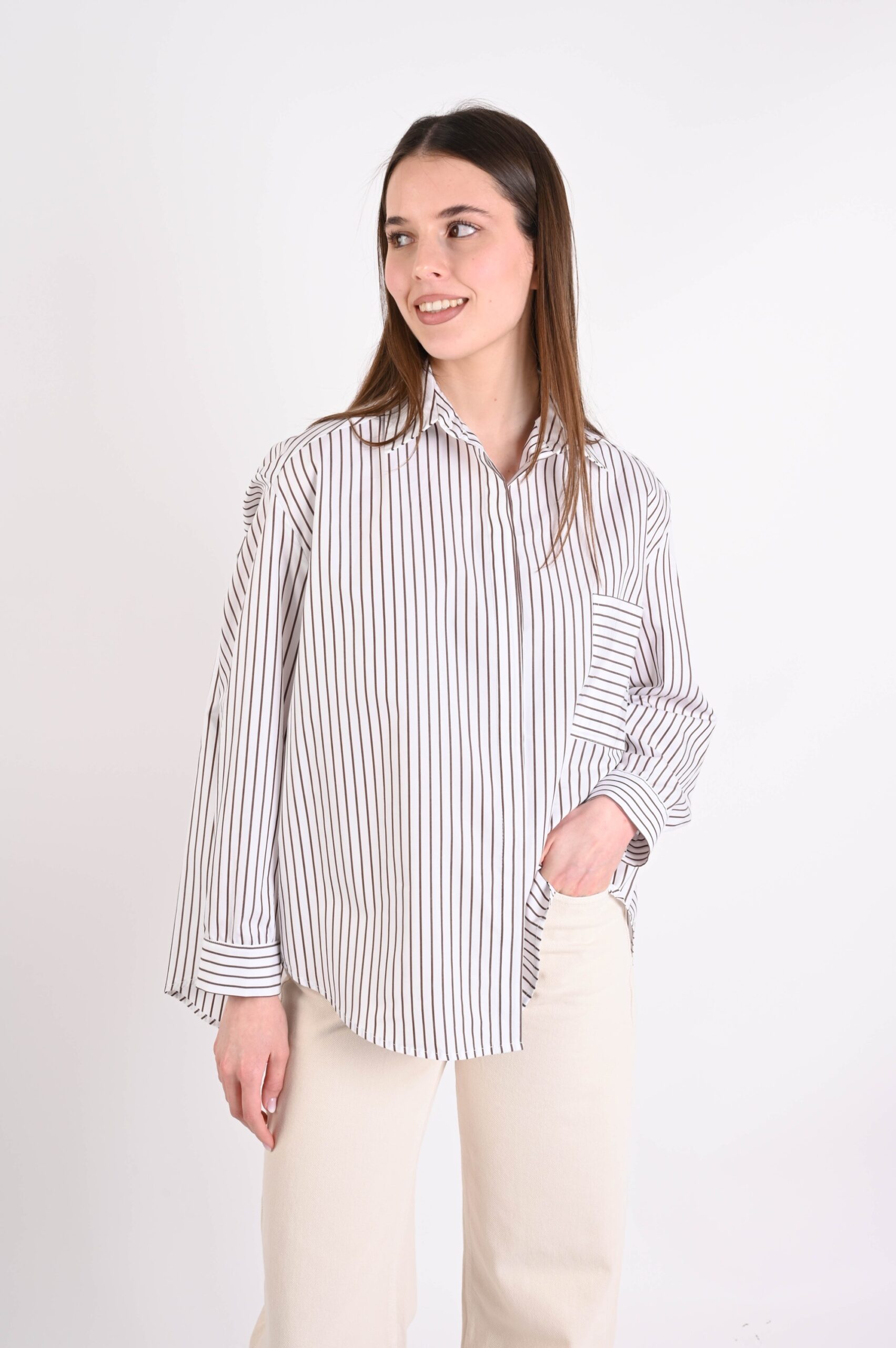 DSC_1877 CAMICIA A RIGHE - Λευκό, TU