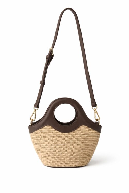 MINI BAG IN PAGLIA CON MANICO RIGIDO