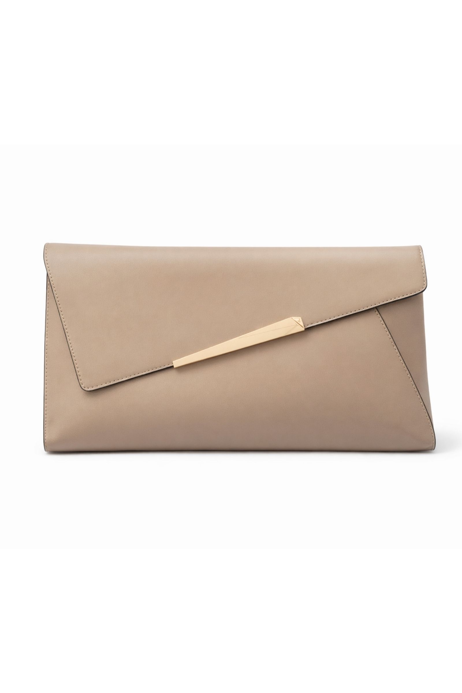 LB2412043J_BEIGE POCHETTE MAXI IN PELLE CON DETTAGLIO METALLICO - Beige, TU