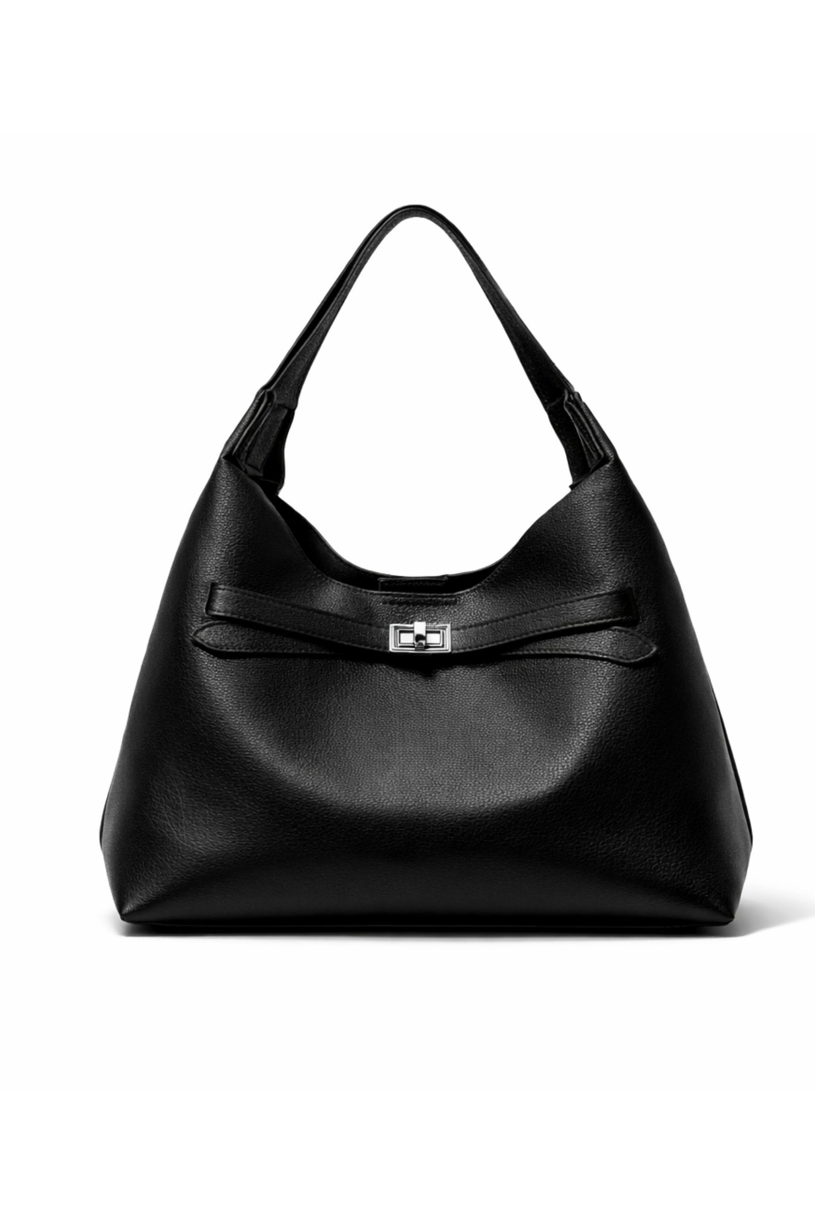 LB2501111RF_NERO HOBO BAG EFFETTO MARTELLATO - MEDIUM - Nero, TU