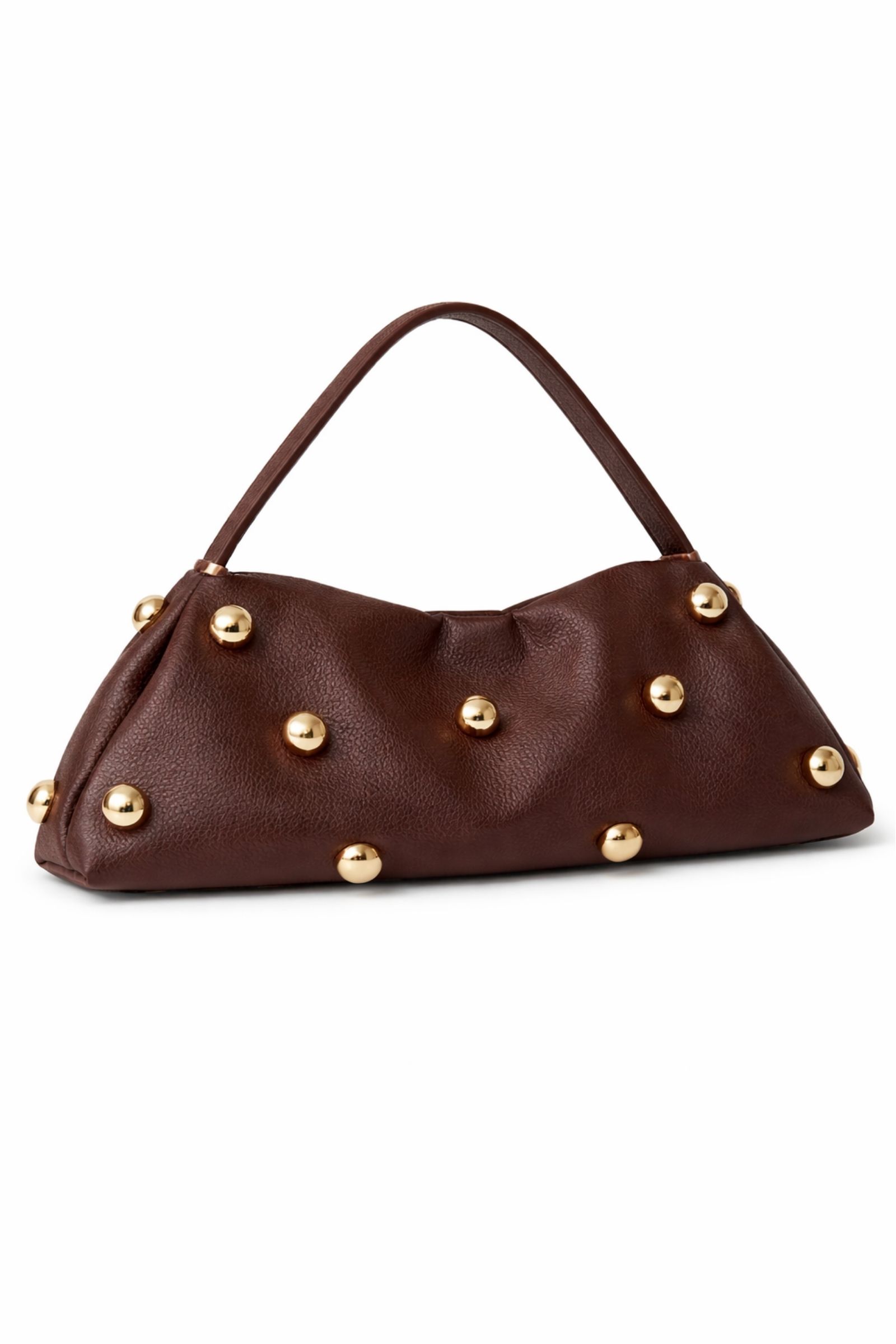 LB2502063Q_MORO BORSA A MANO IN PELLE MARTELLATA CON SFERE METALLICHE - Moro, TU