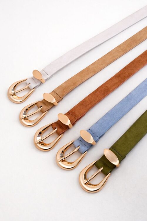 CINTURA SOTTILE CON FIBBIA DORATA