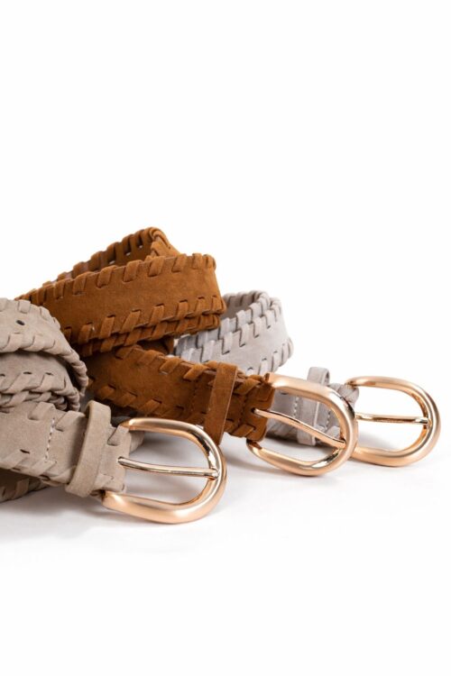 CINTURA SCAMOSCIATA CON LAVORAZIONE INTRECCIATA