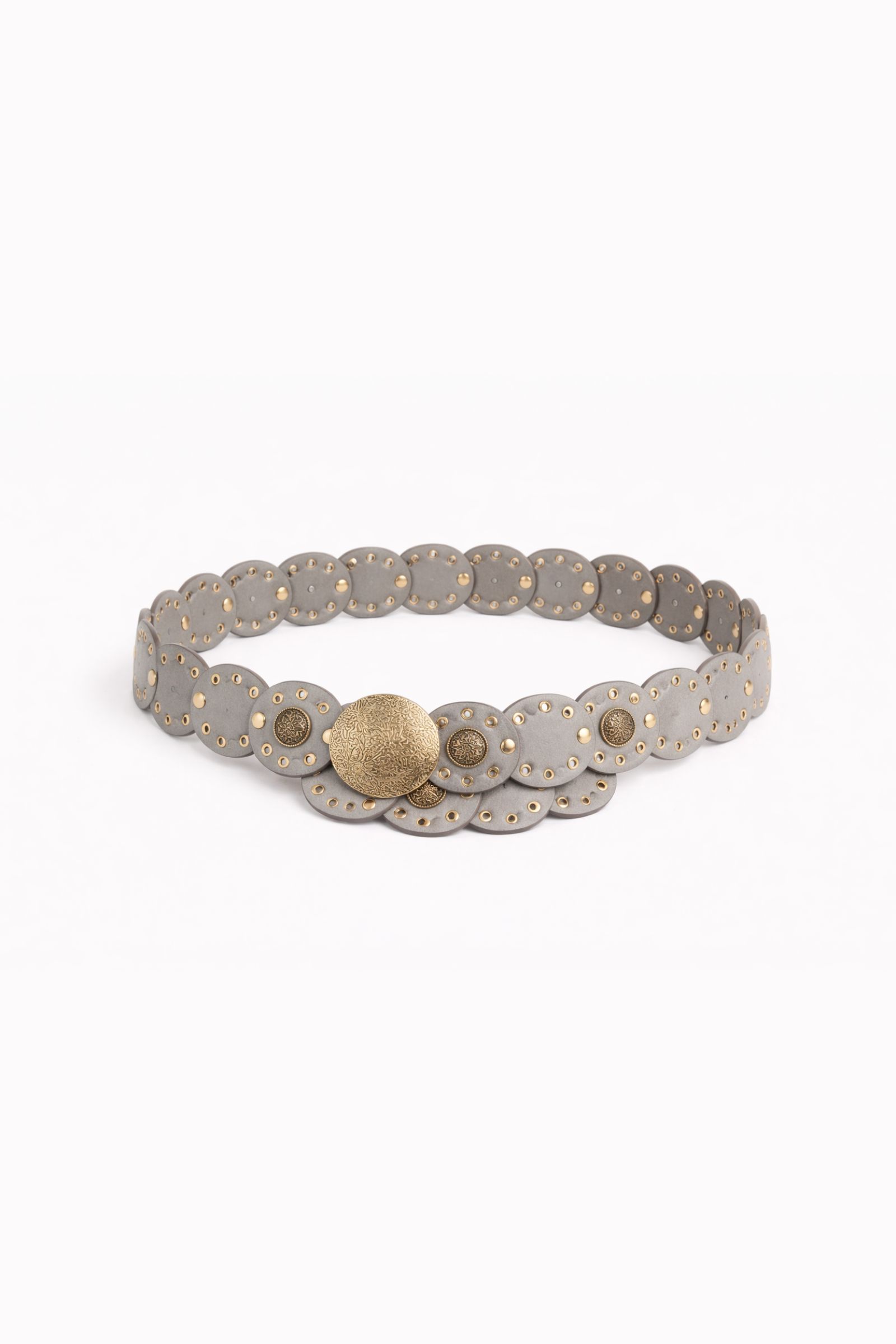 100 CINTURA CON DISCHI E BORCHIE DECORATIVE - Τεφρόχρουν χρώμα, TU