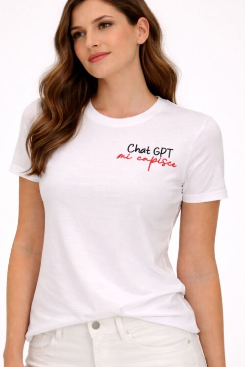 T-SHIRT RICAMO "CHATGPT MI CAPISCE"