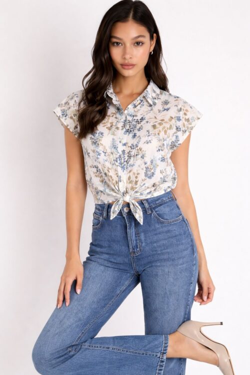 CAMICIA A FIORI CON NODO