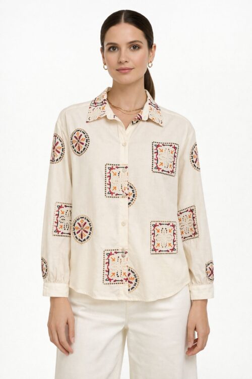 CAMICIA CON RICAMO TRAFORATO