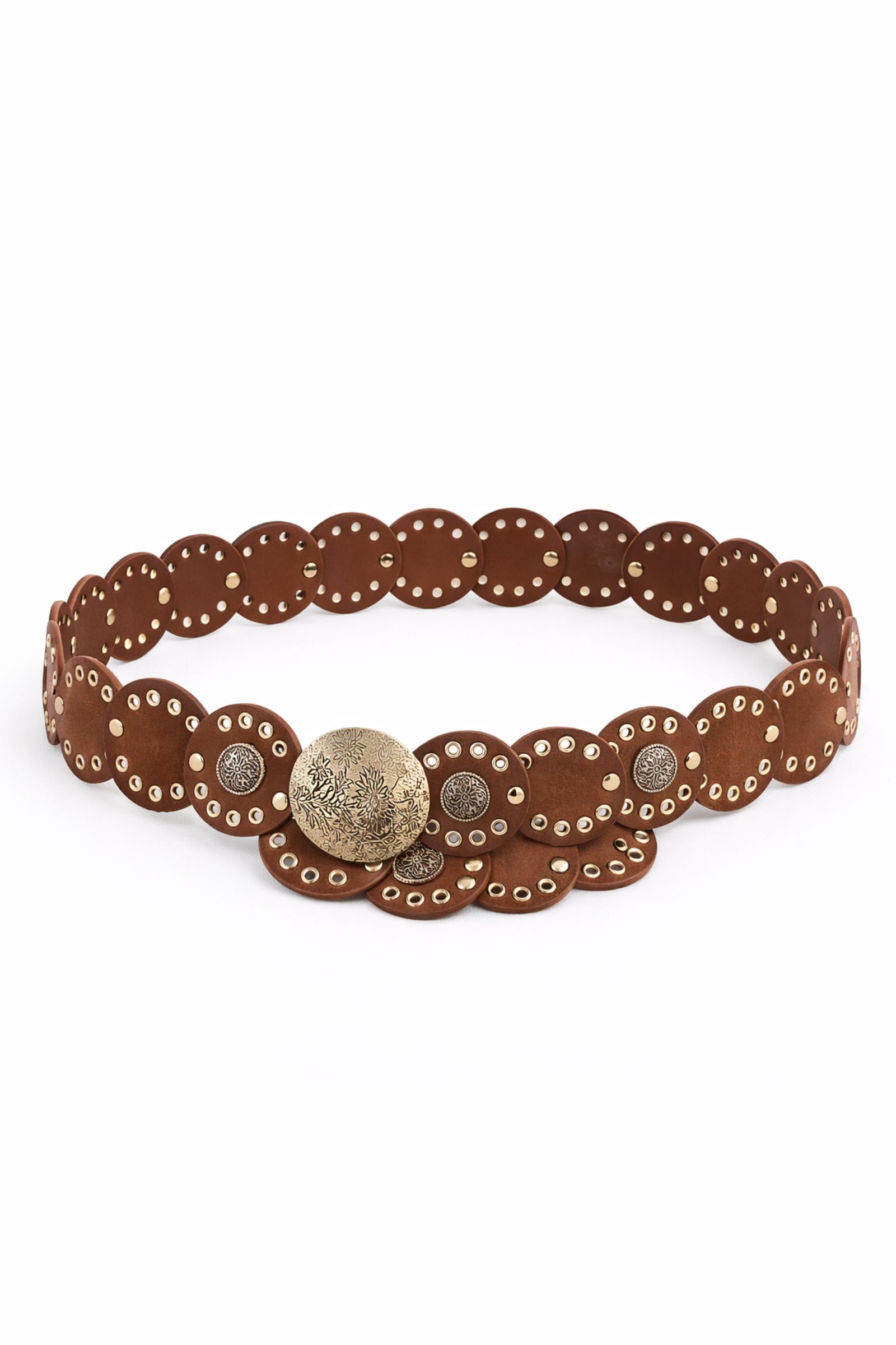 CINTURA CON DISCHI E BORCHIE DECORATIVE