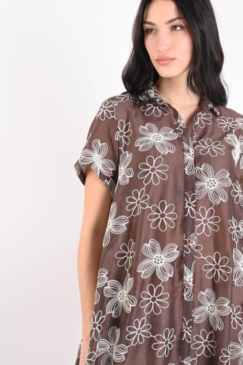 Alternative view of ABITO IN TENCEL CON RICAMI FLOREALI