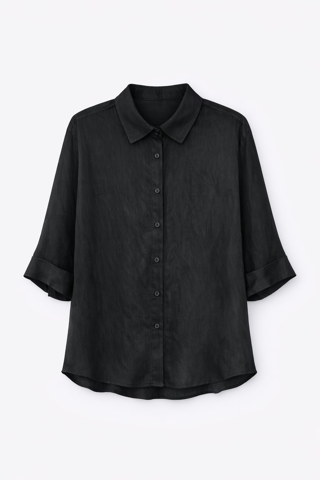 BCO.ad601289-48bb-4a22-be6a-faaec6b9b6b1 CAMICIA OVER IN TENCEL A MANICHE CORTE - Nero, TU