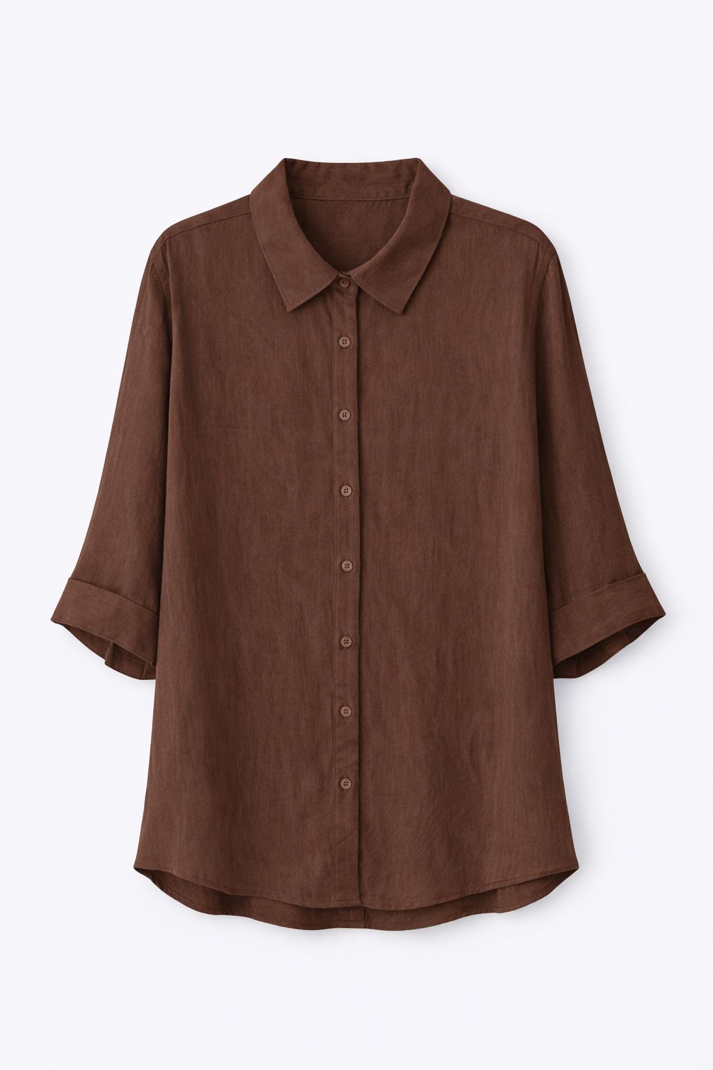 BCO.b206656f-02c7-450a-b81c-618ccedead43 CAMICIA OVER IN TENCEL A MANICHE CORTE - Moro, TU