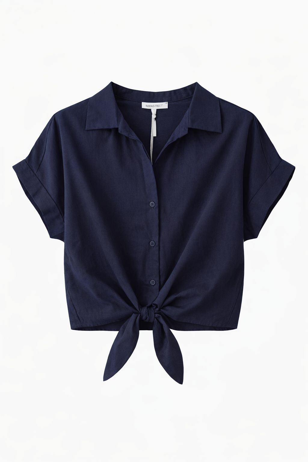 BCO.b38764cf-04b6-4b1a-8227-4abf1d62df62 CAMICIA IN VISCOSA CON NODO FRONTALE - Blu, TU
