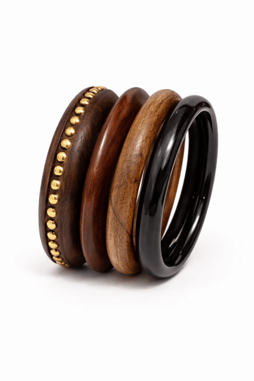SET BRACCIALI RIGIDI IN LEGNO