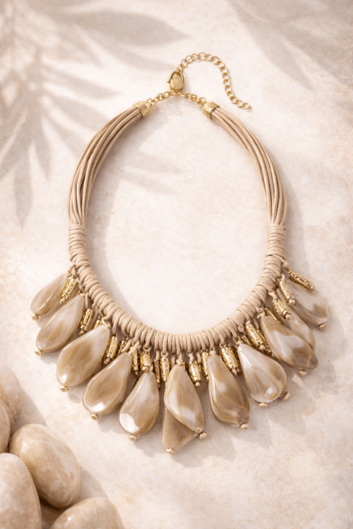 Alternative view of COLLANA IN CORDA CON PIETRE